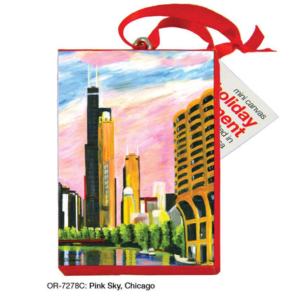 Pink Sky, Chicago, Ornament (OR-7278C)