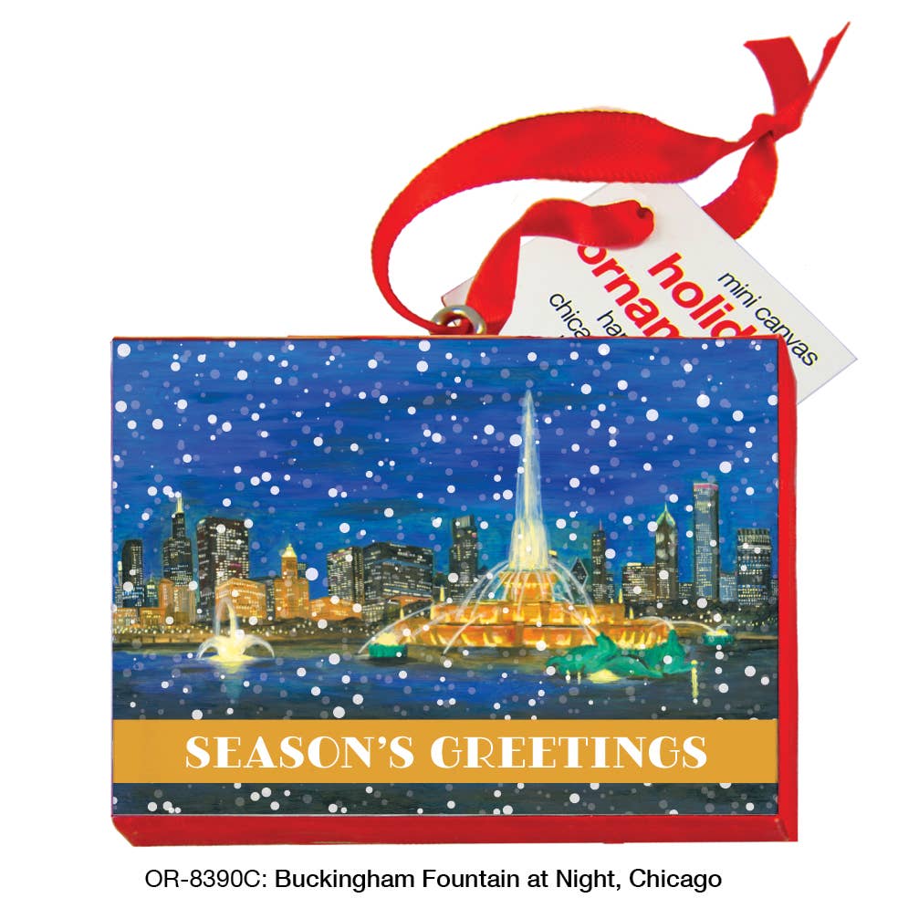Buckingham Fountain At Night, Chicago, Ornament (OR-8390C)